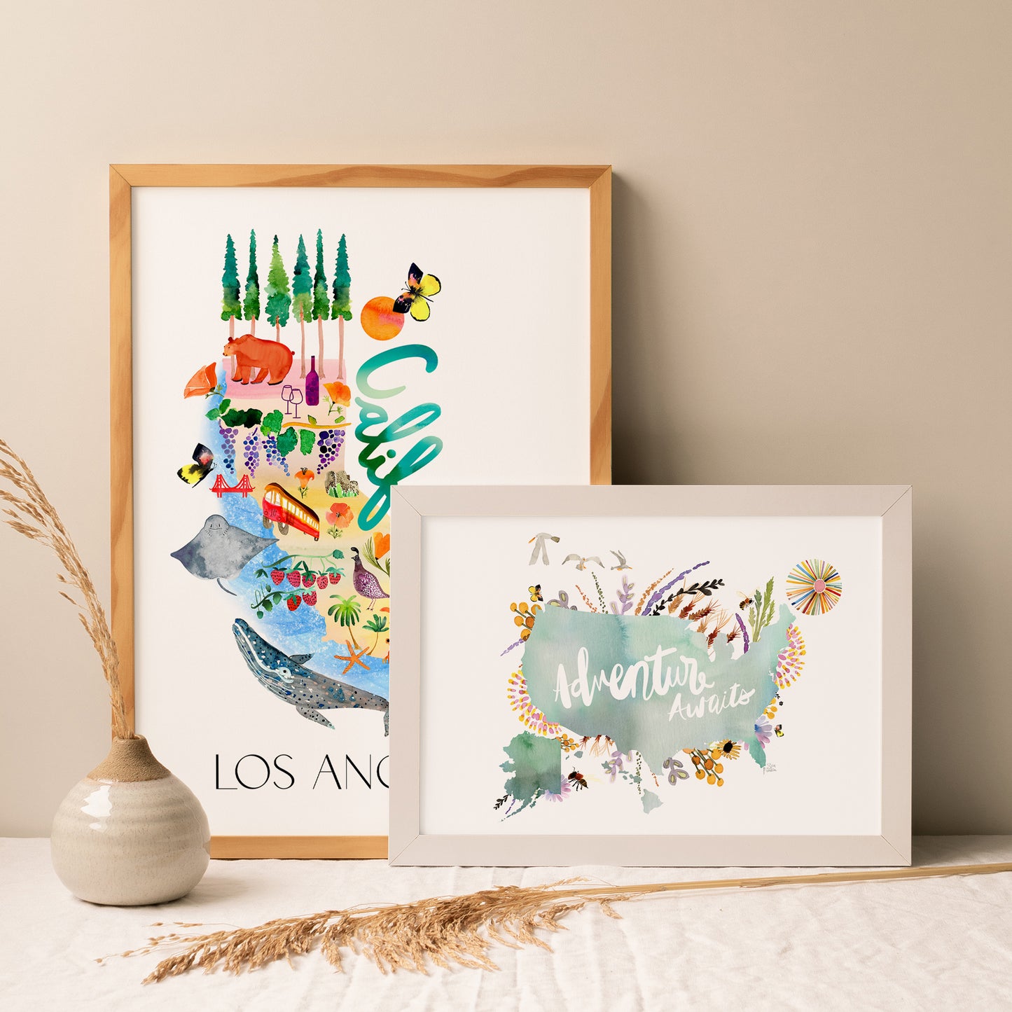 Coastal Adventures Diptych Art Print Set of 2 by Sara Franklin