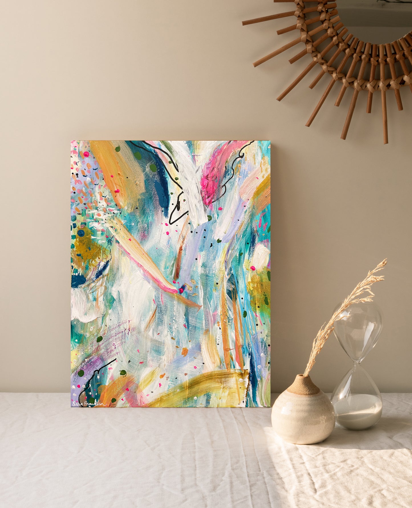 Free Fall 12x16 in. | Abstract Painting on Canvas