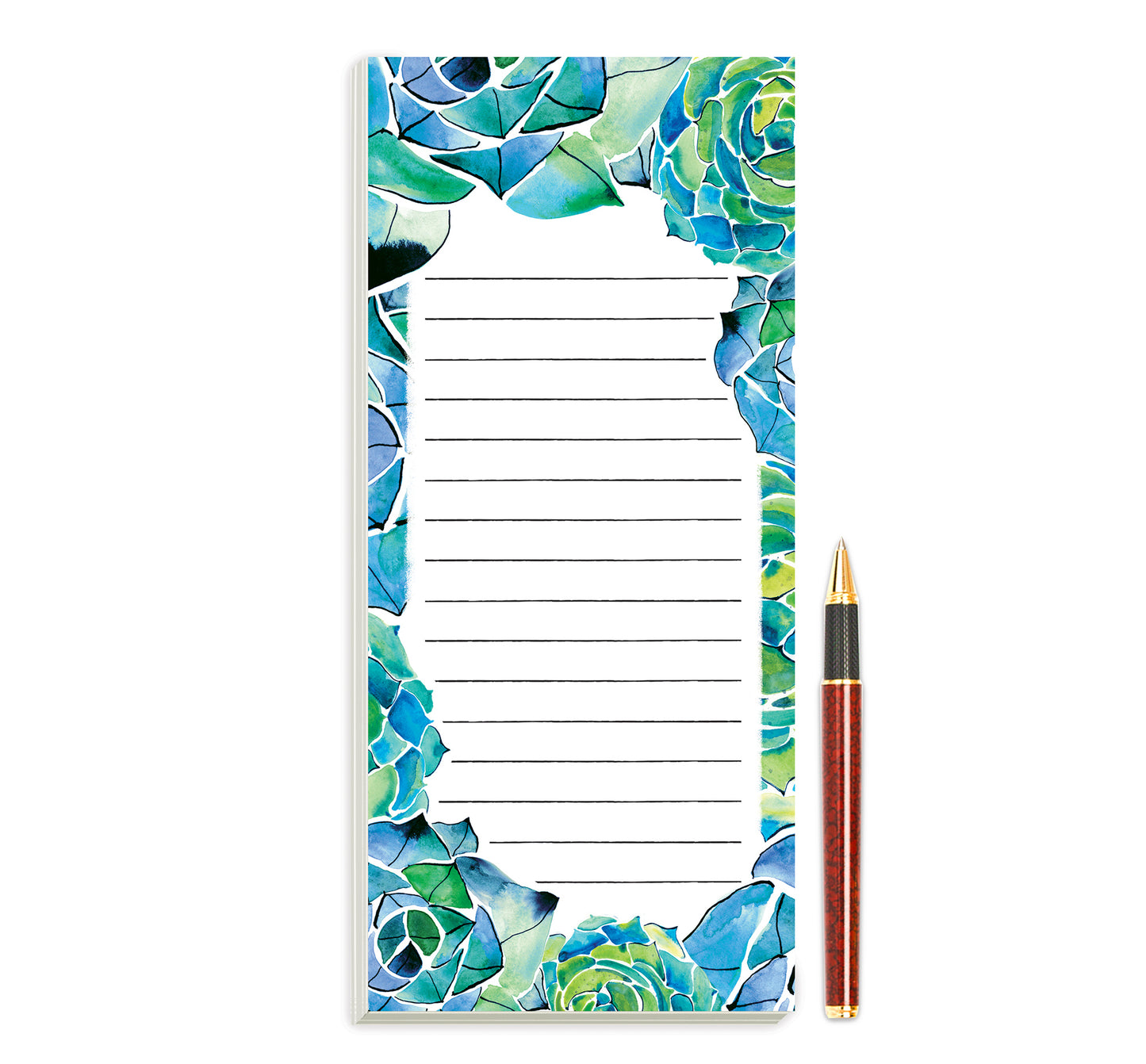 Succulents Magnetic Notepad by Sara Franklin