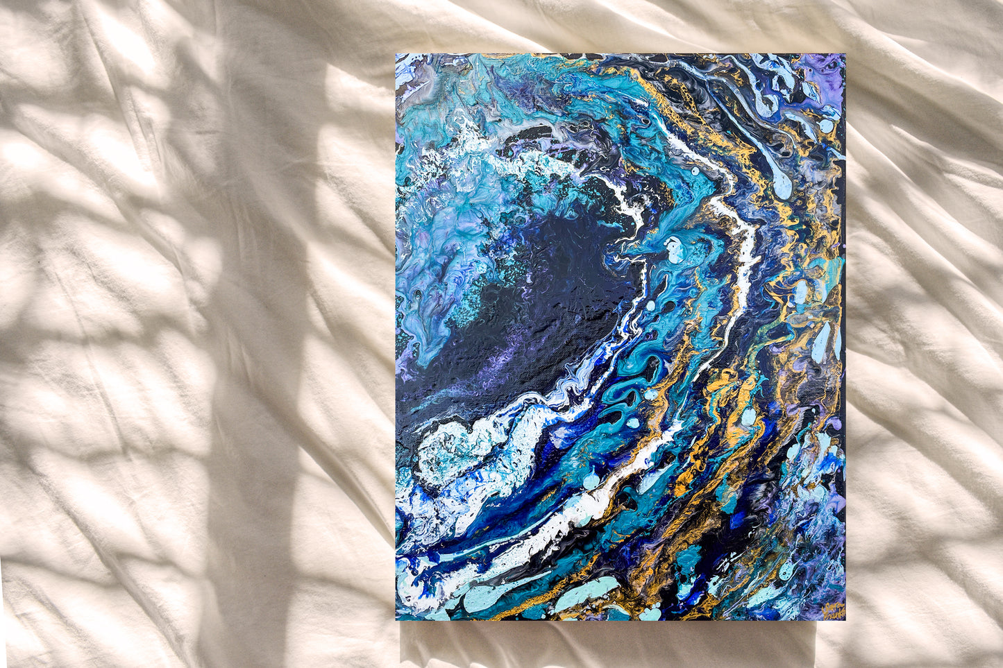 Wavelength | 16x20 in. | Abstract Ocean Painting on Canvas