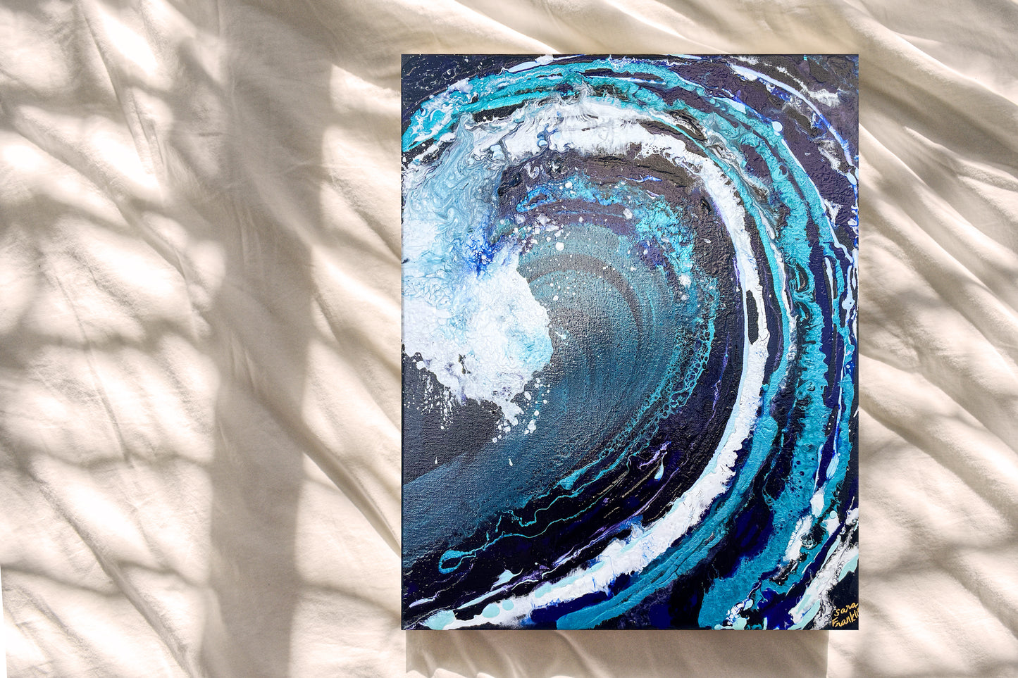 Oceanic | 16x20 in. | Abstract Ocean Painting on Canvas