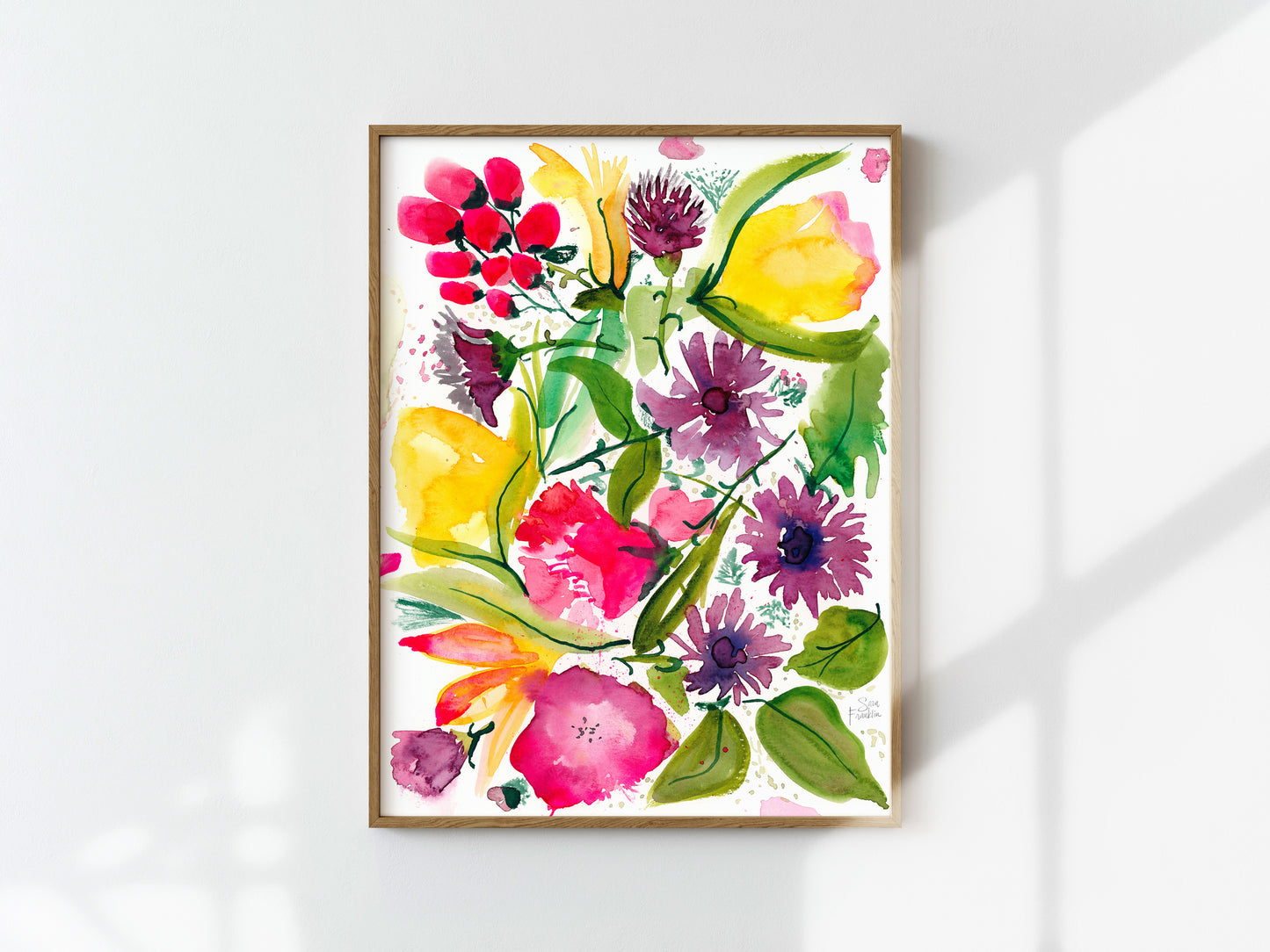Refreshed | 9x12. | Original Watercolor | Modern Botanical Painting