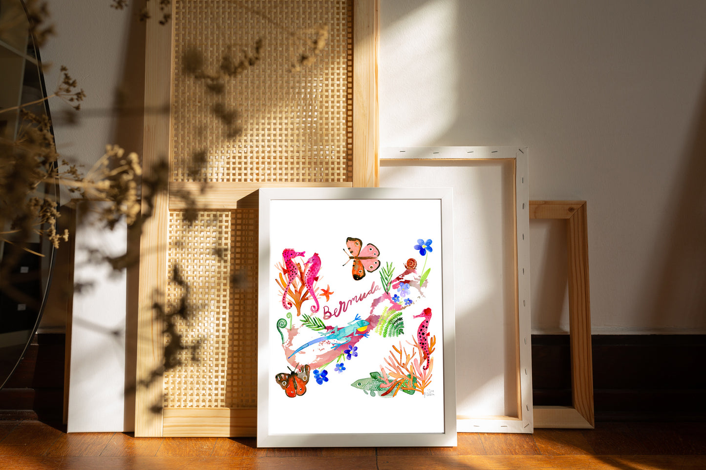 a picture of a picture of a butterfly on a wall