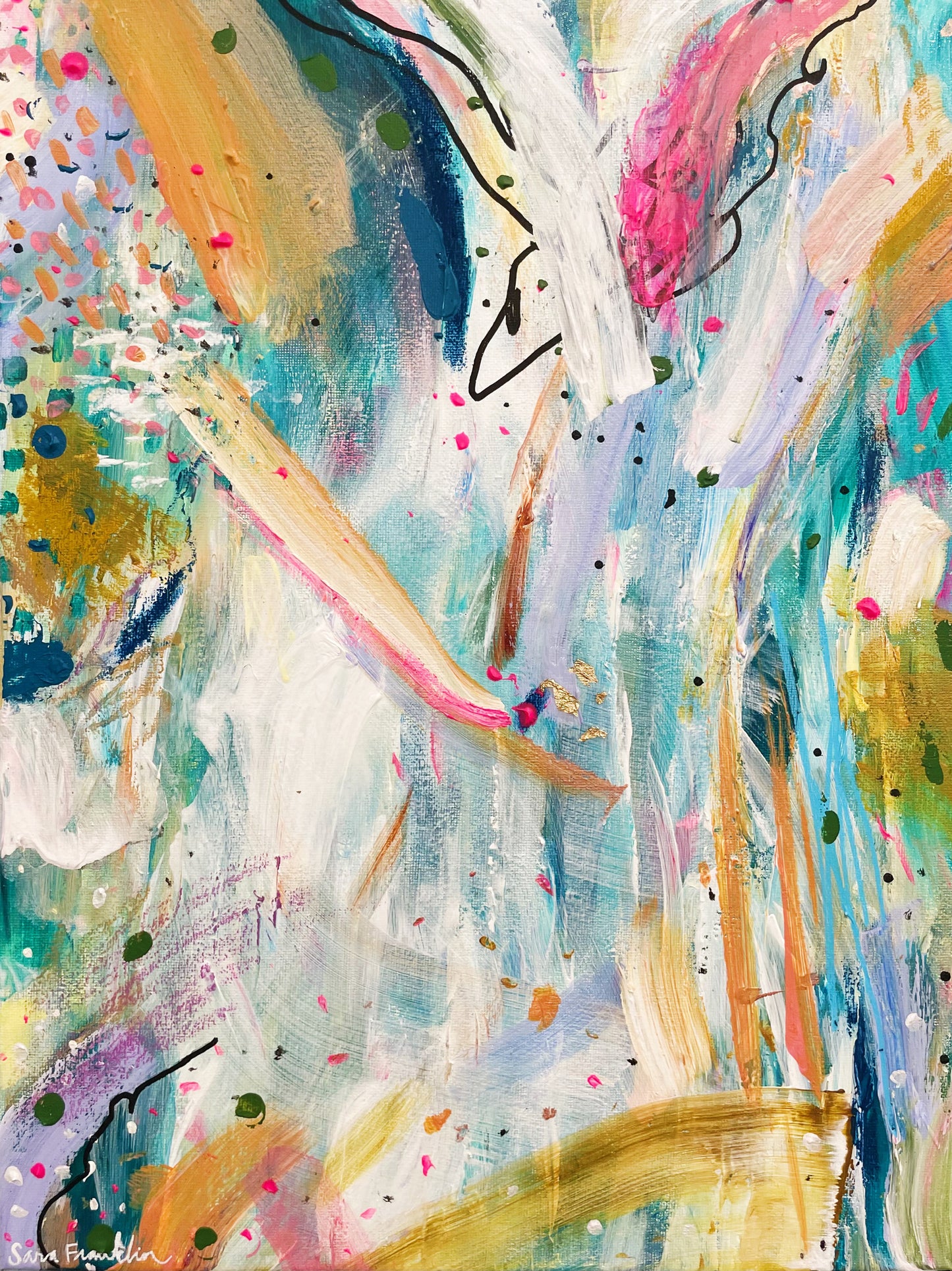 Free Fall 12x16 in. | Abstract Painting on Canvas