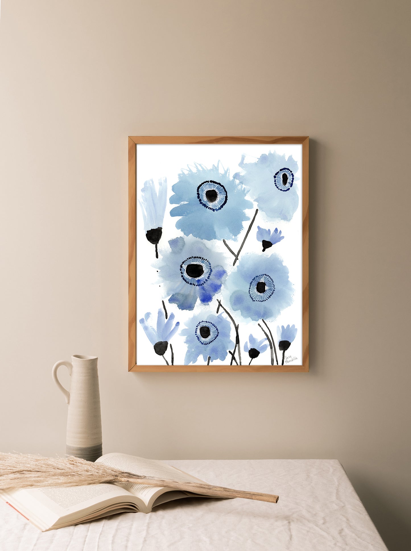 Mindfulness | 9x12 in. | Original Watercolor | Modern Botanical Painting