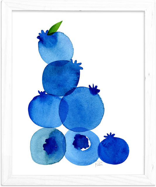 Modern Blueberries Kitchen Wall Art