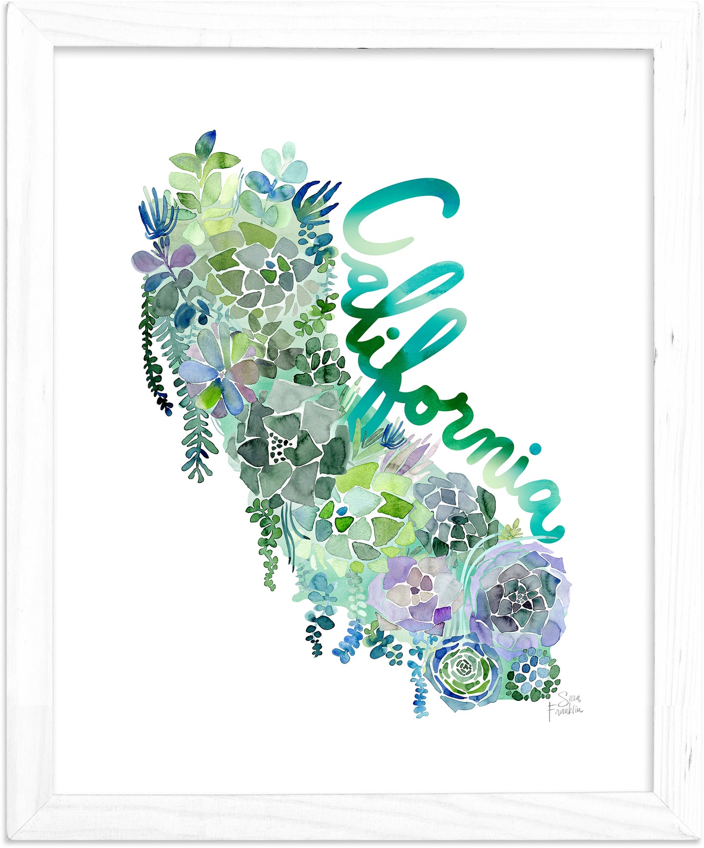 California Succulents Map | Fine Art Print | Travel Wall Decor