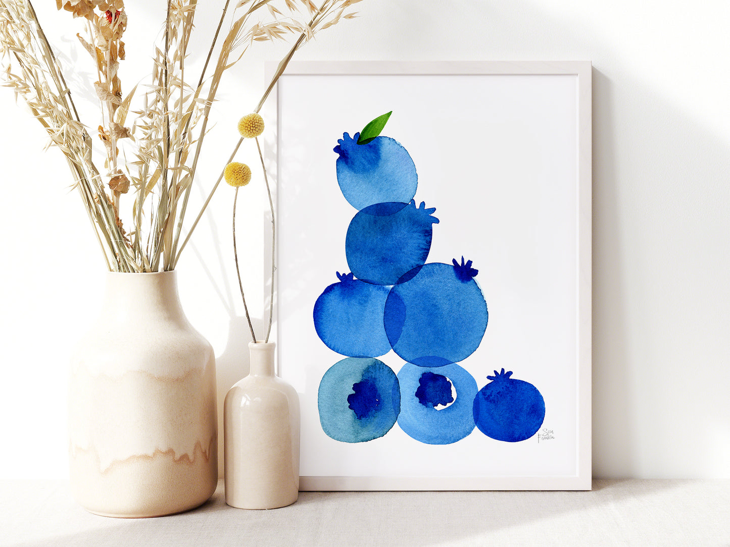 Modern Blueberries Kitchen Wall Art