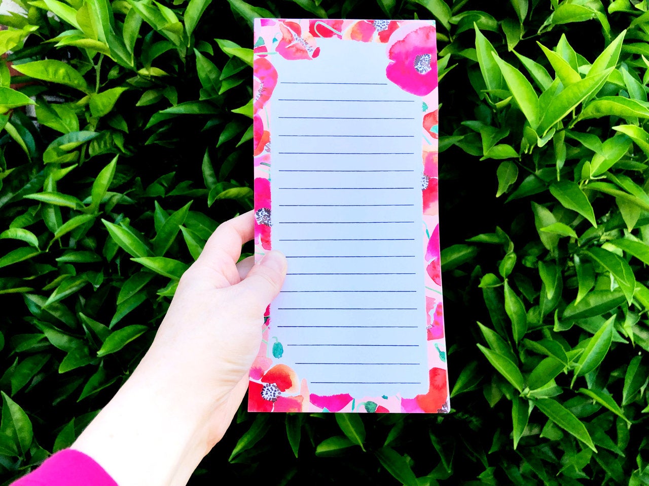 Poppies Magnetic Notepad by Sara Franklin