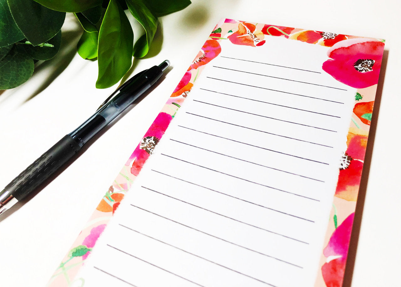 Poppies Magnetic Notepad by Sara Franklin