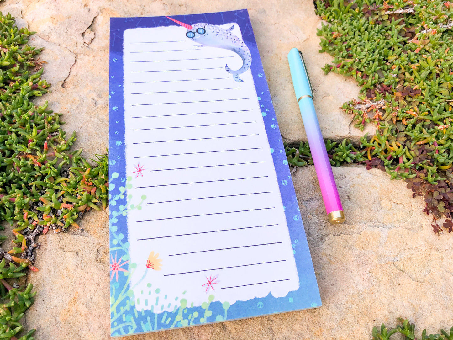 Narwhal Magnetic Notepad by Sara Franklin