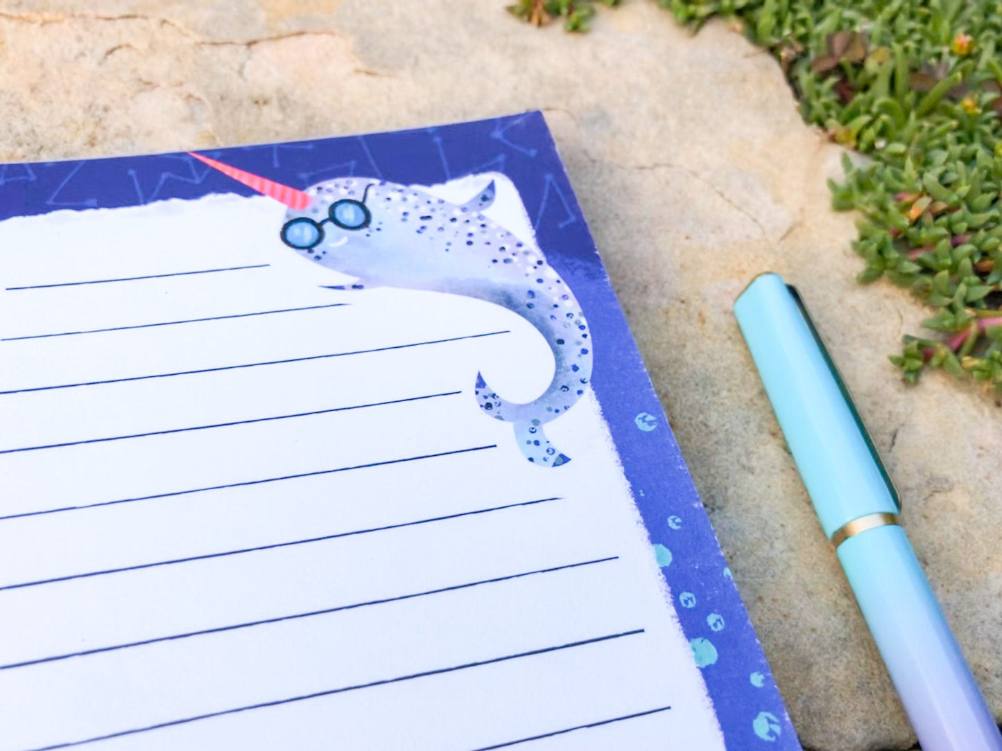 Narwhal Magnetic Notepad by Sara Franklin