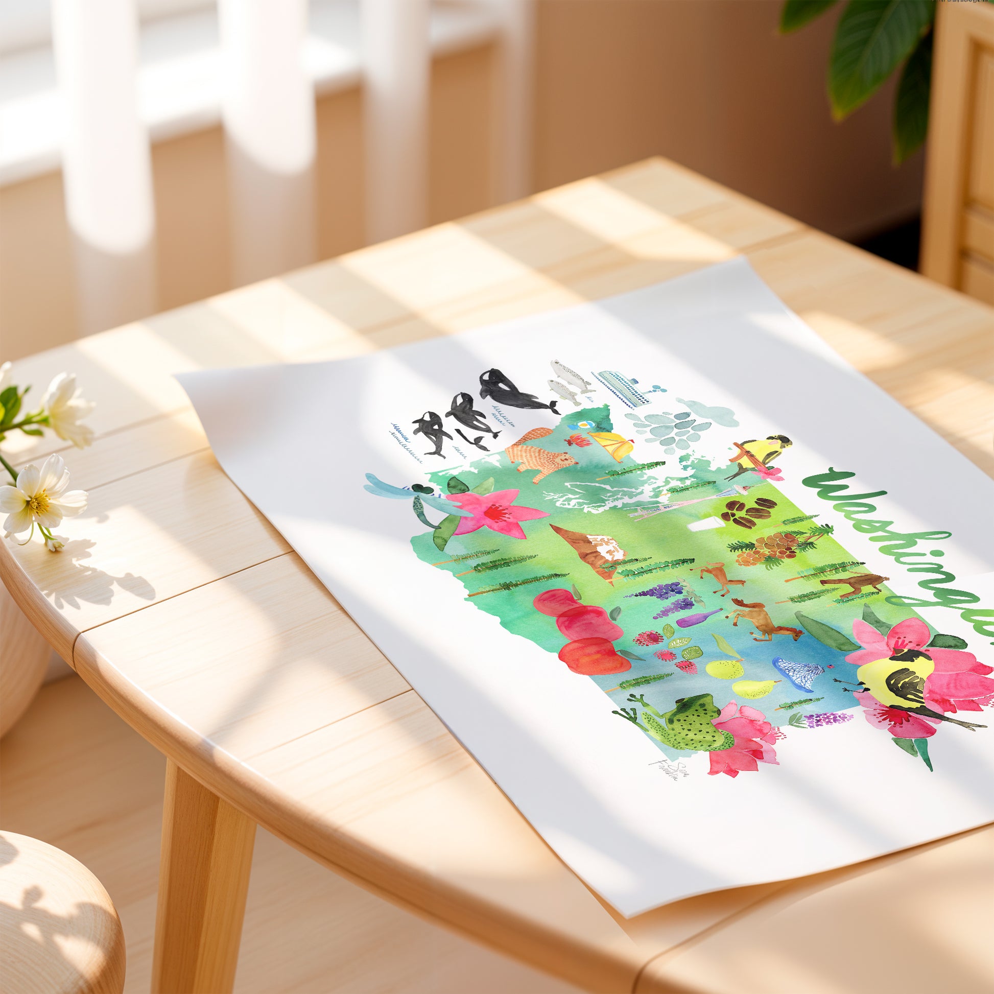 a picture of a table with flowers on it