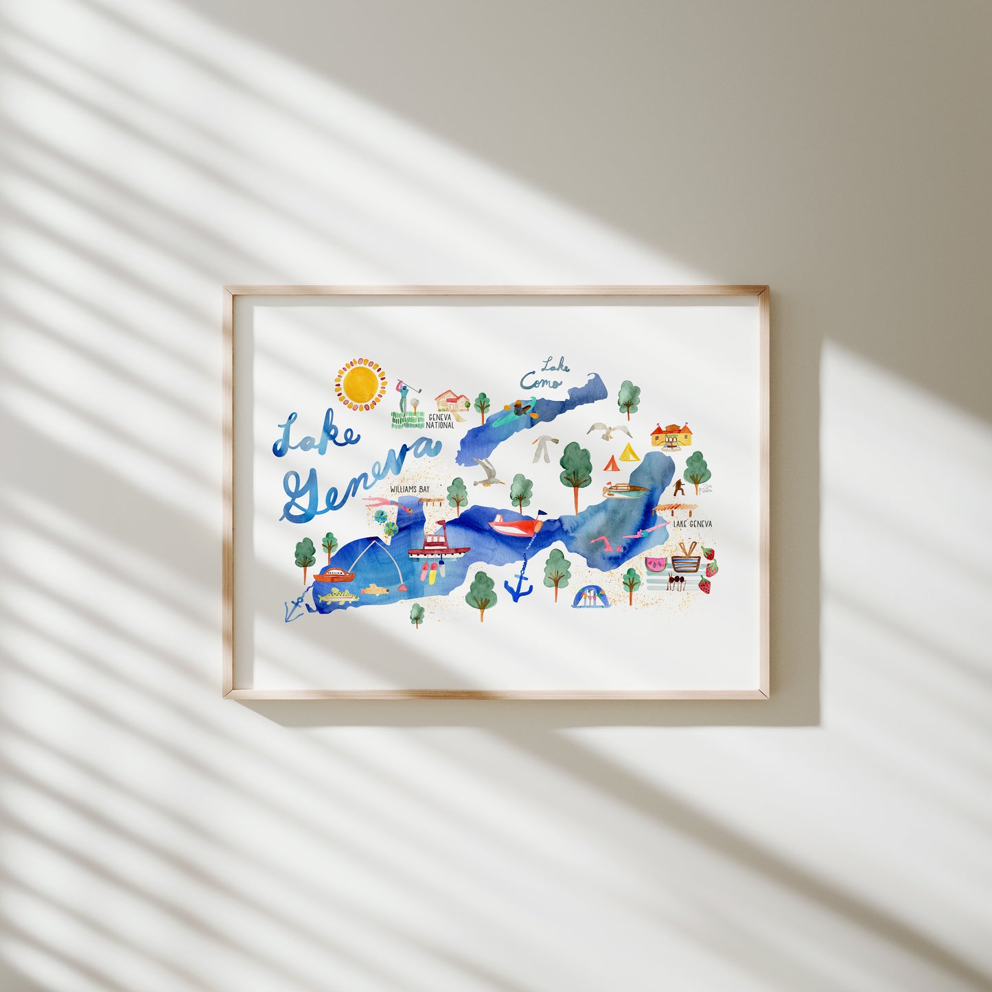 a picture of a watercolor map of the united states