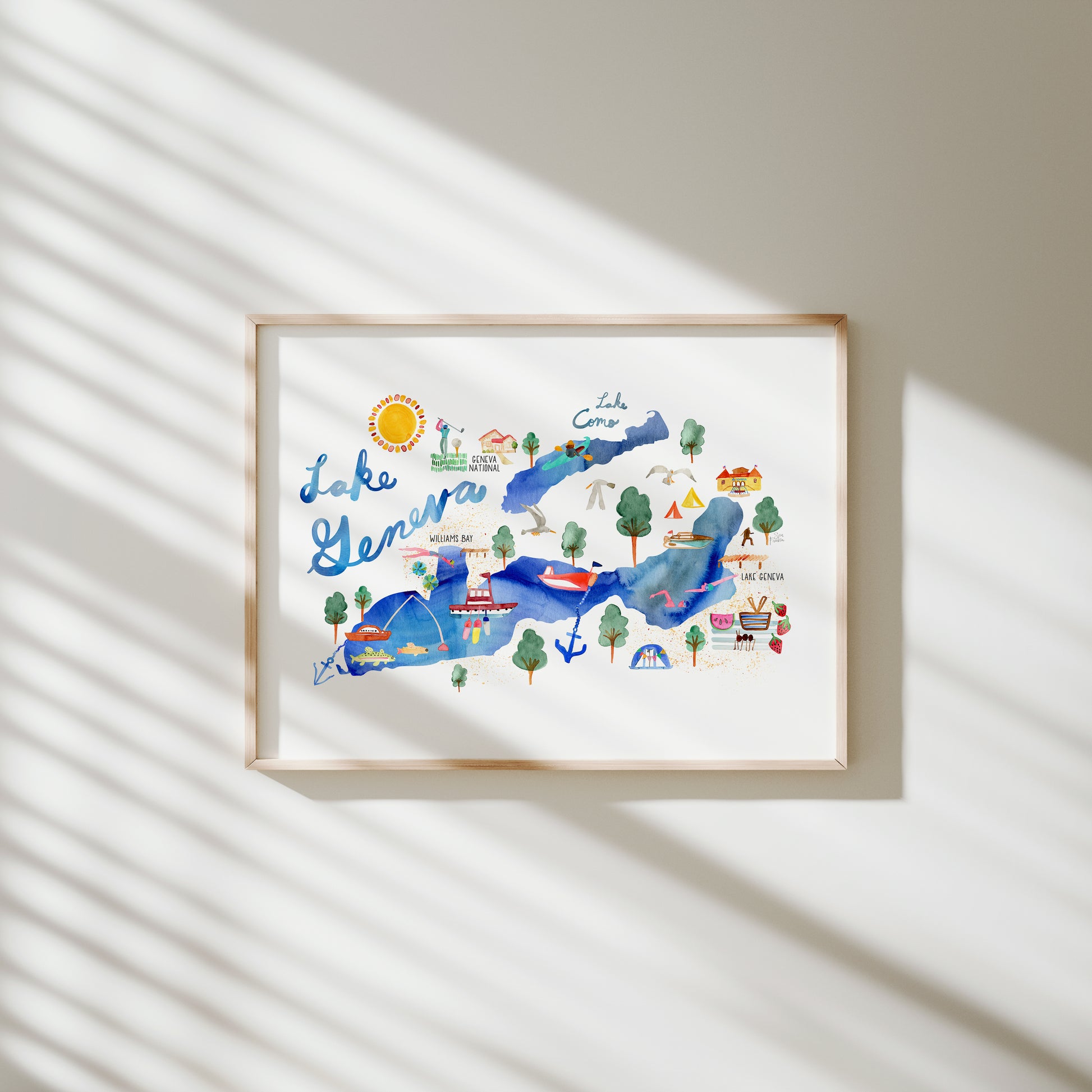a picture of a watercolor map of the united states
