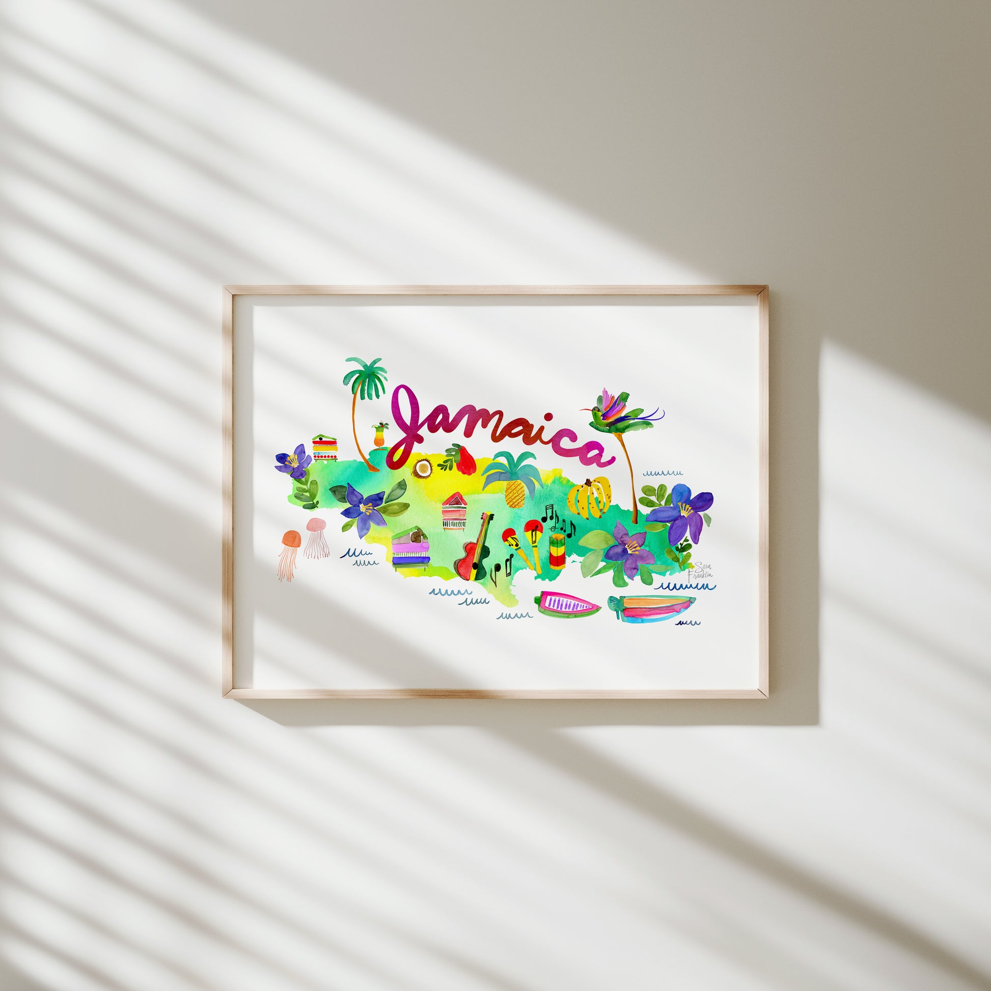 a picture hanging on the wall of a room