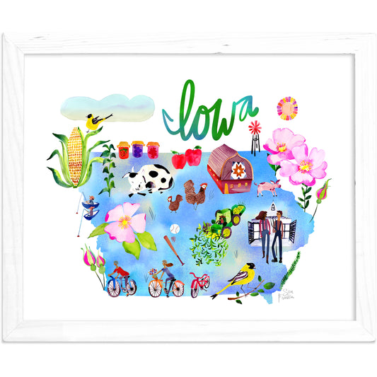 a painting of a map of the state of iowa