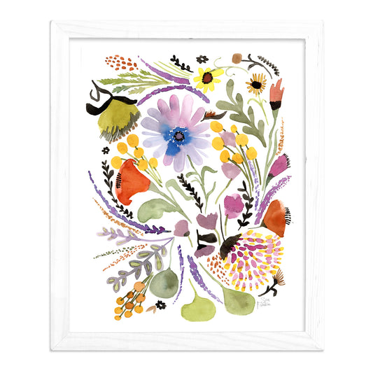 a watercolor painting of a bouquet of flowers