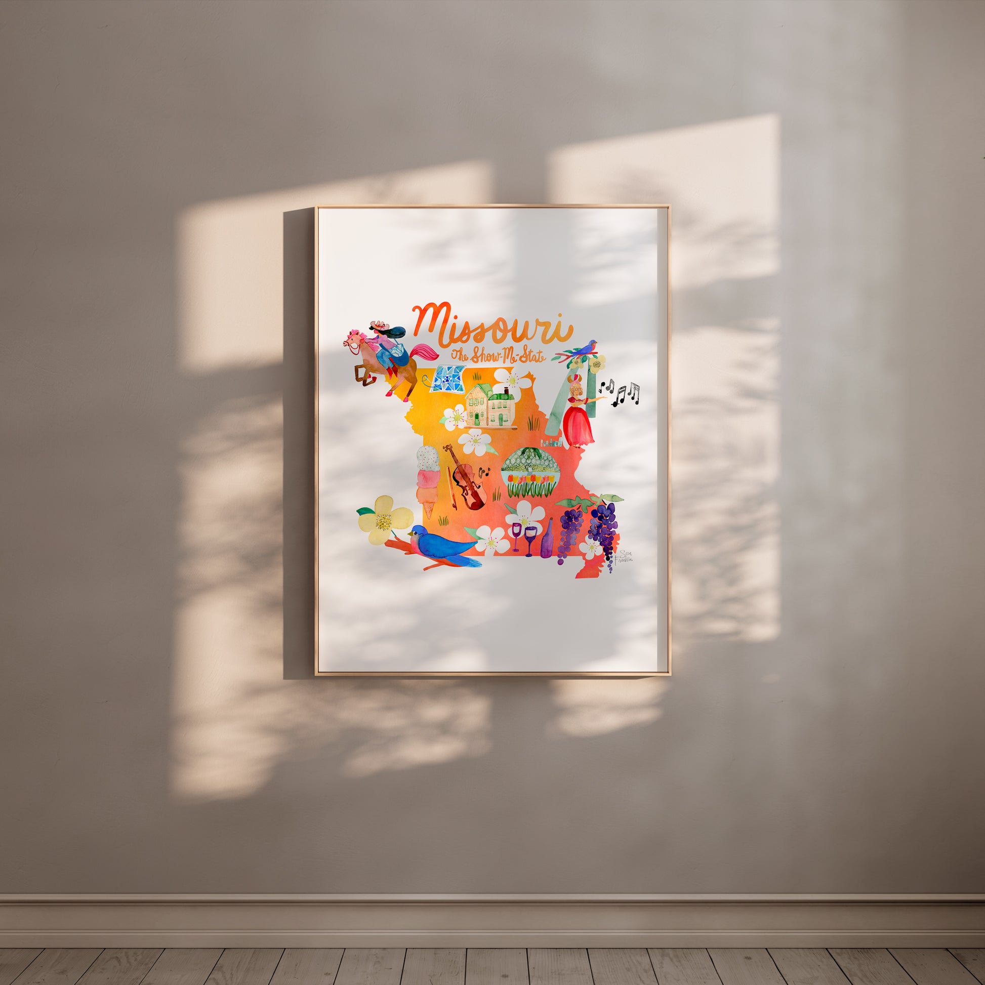 a picture of a map of minnesota hanging on a wall