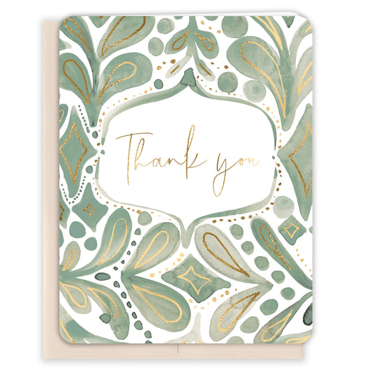 Sage Leaves Thank You Card