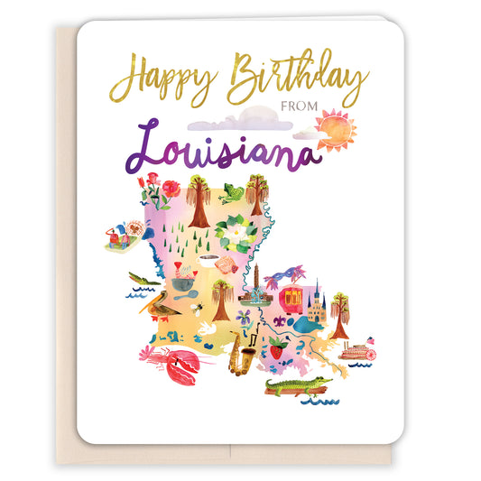 Happy Birthday Louisiana Card