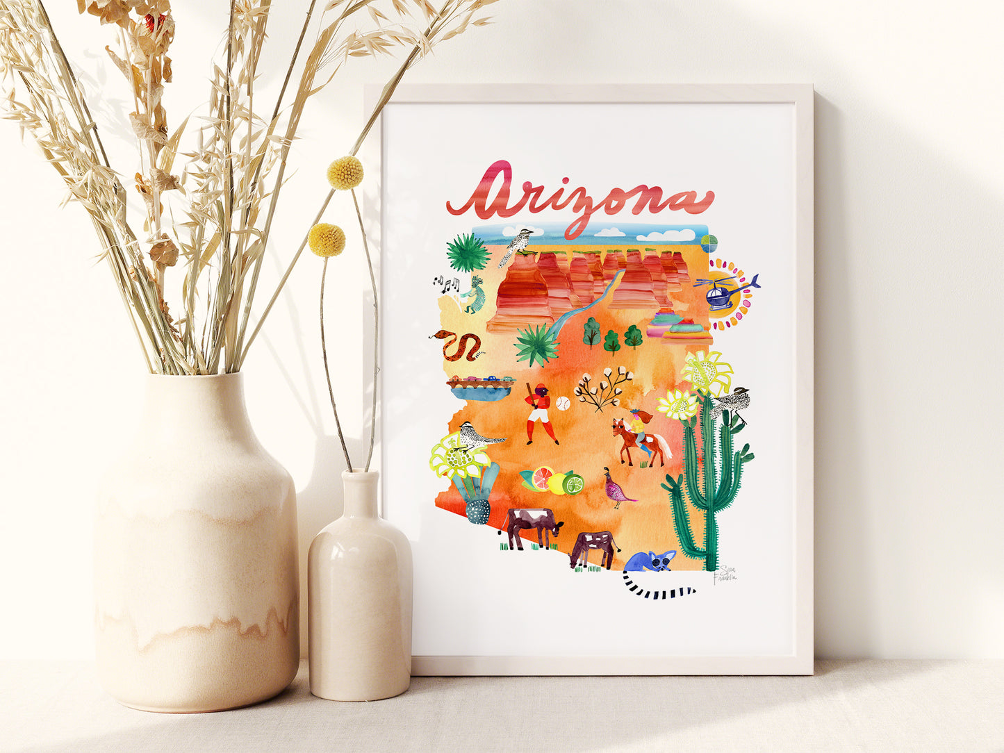 Arizona Map Fine Art Print