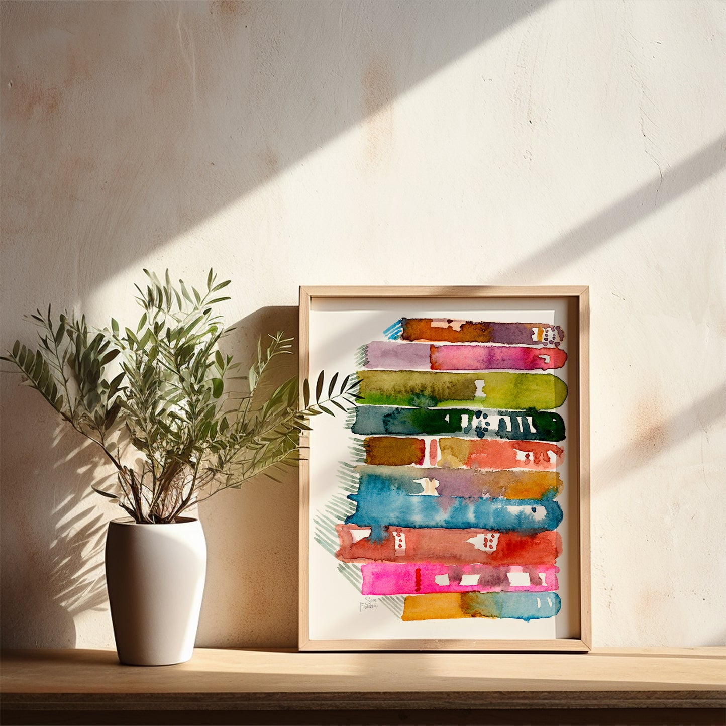 Book Stack Fine Art Print | Cozy Wall Art