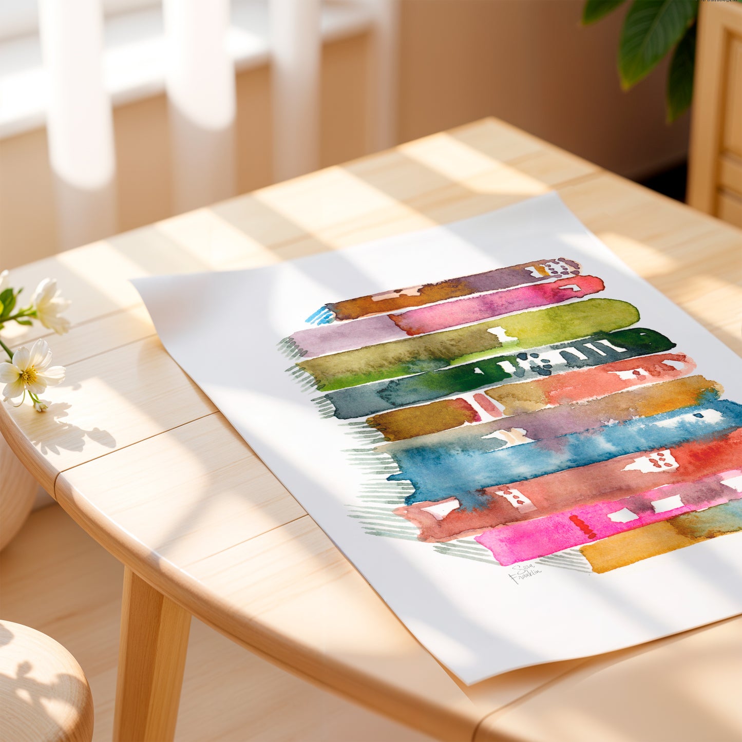 Book Stack Fine Art Print | Cozy Wall Art