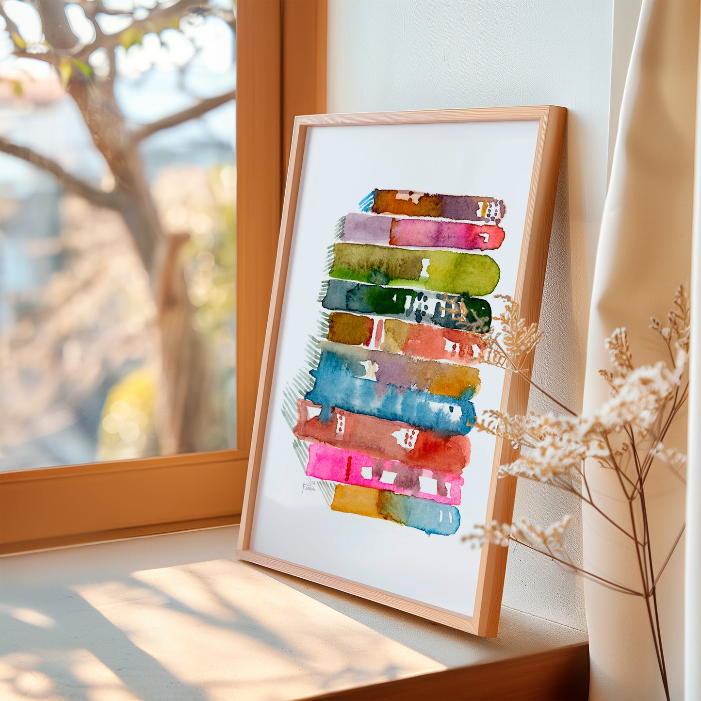 Book Stack Fine Art Print | Cozy Wall Art