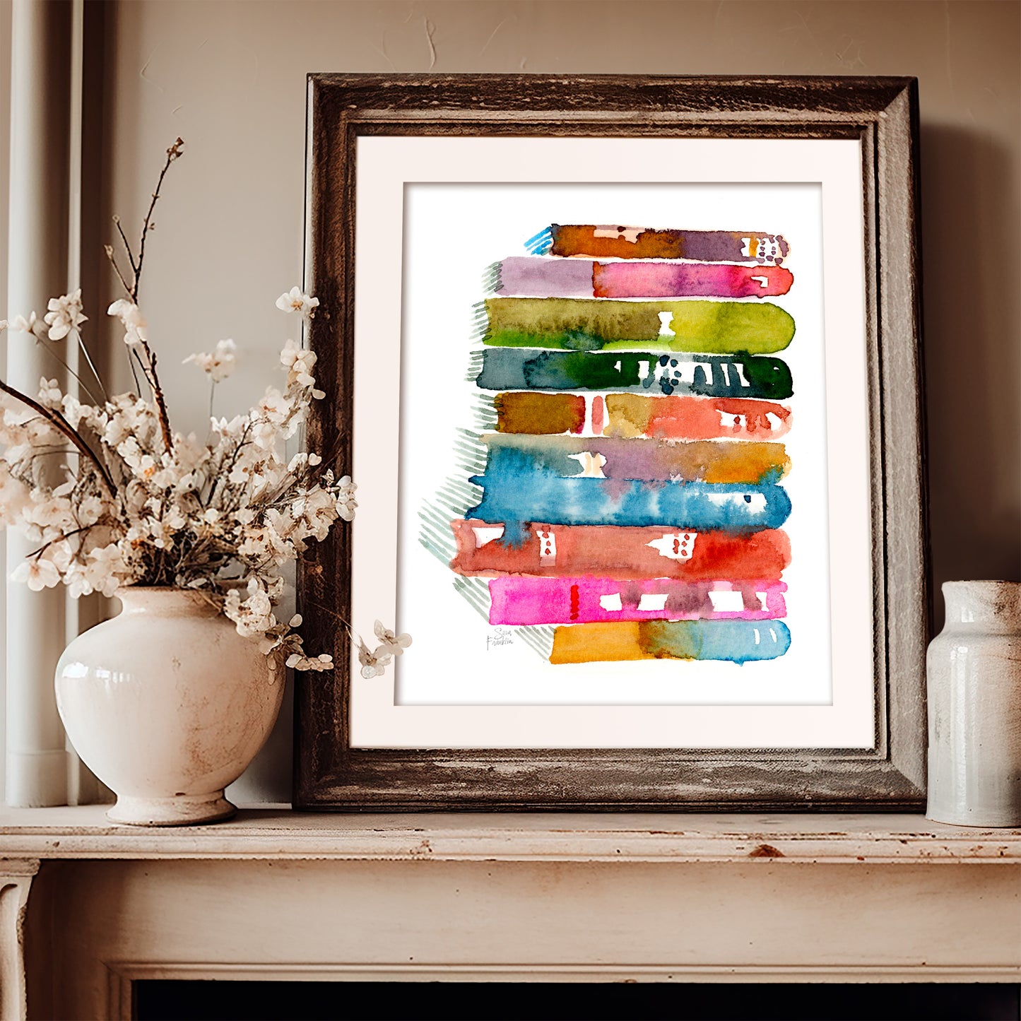 Book Stack Fine Art Print | Cozy Wall Art