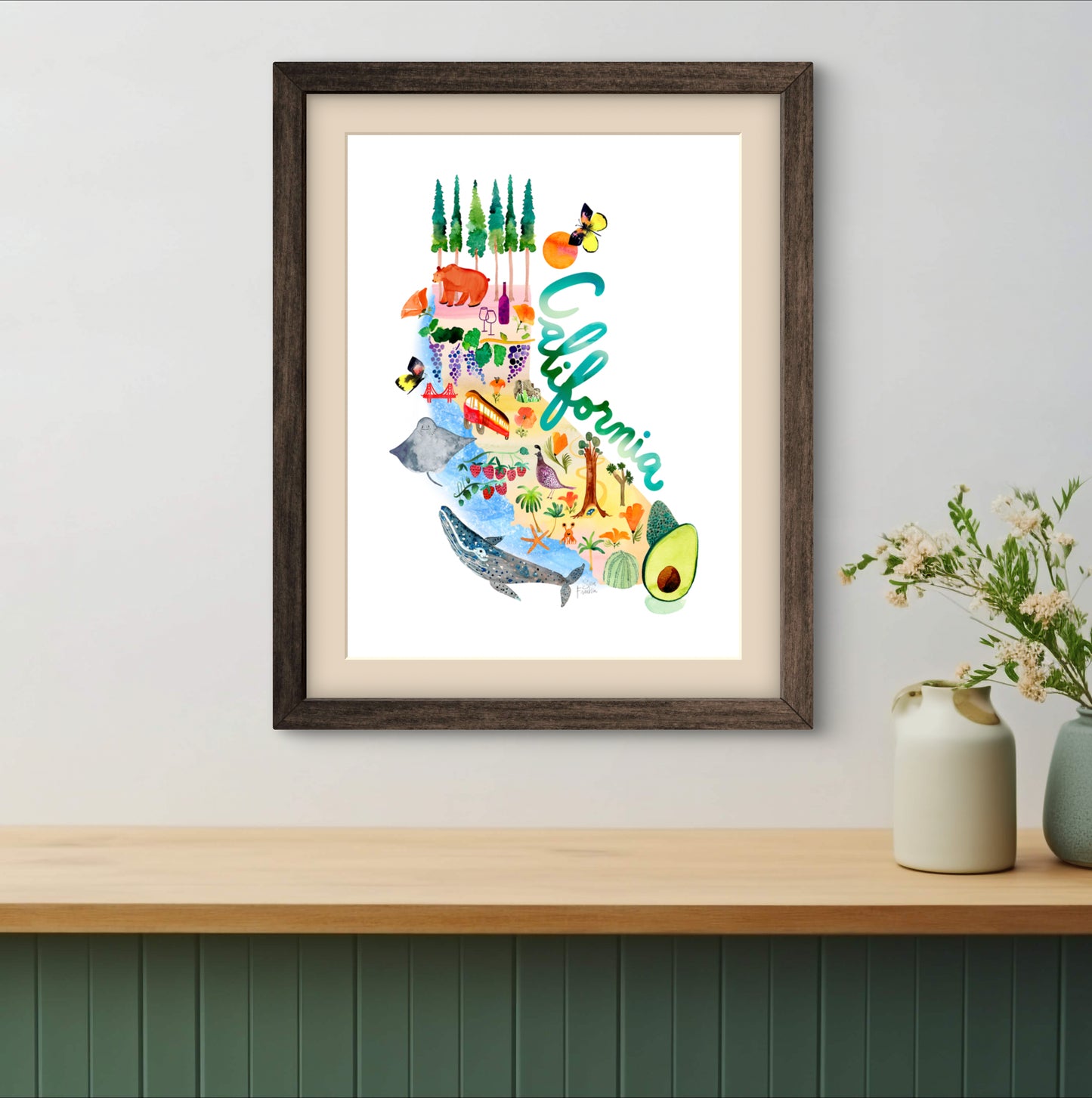 California Map | Fine Art Print | Travel Wall Decor
