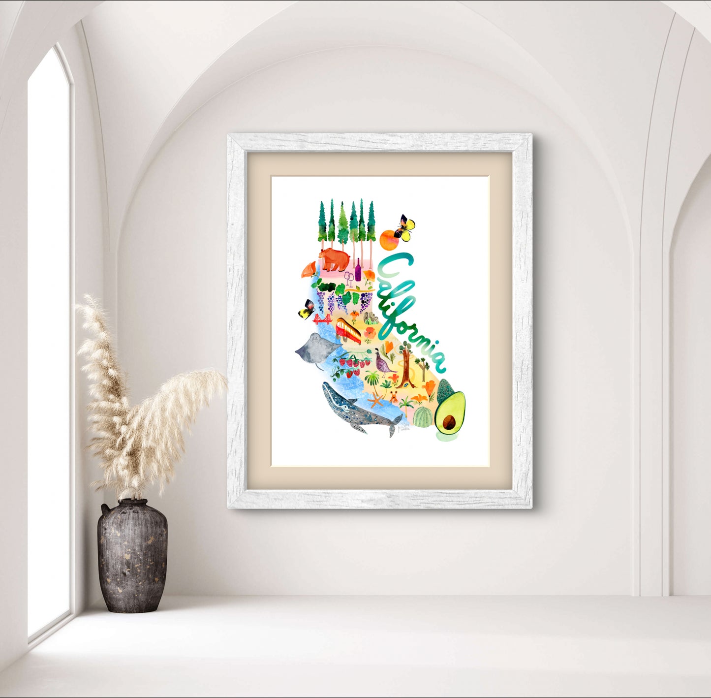 California Map | Fine Art Print | Travel Wall Decor