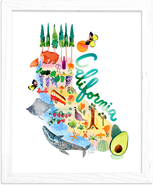 California Map | Fine Art Print | Travel Wall Decor