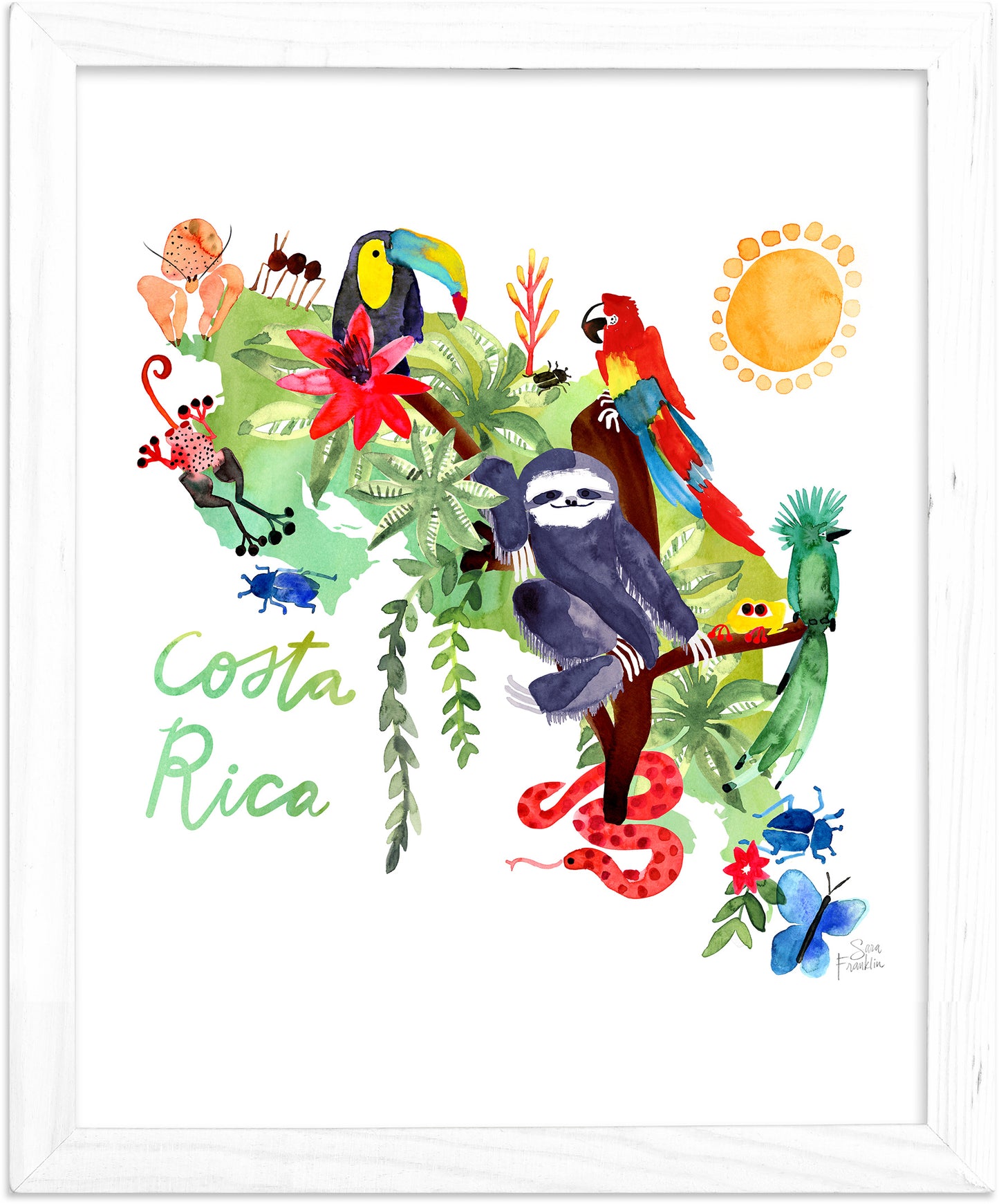 Costa Rica Map Fine Art Print