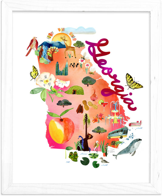 Georgia State Map | Fine Art Print | Travel Wall Decor