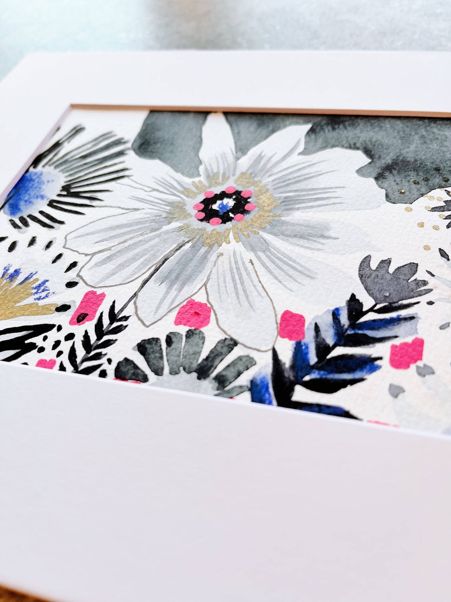 Dreamy Botanical | Original Watercolor | art size 5x7 in. | with mat 8x10 in.