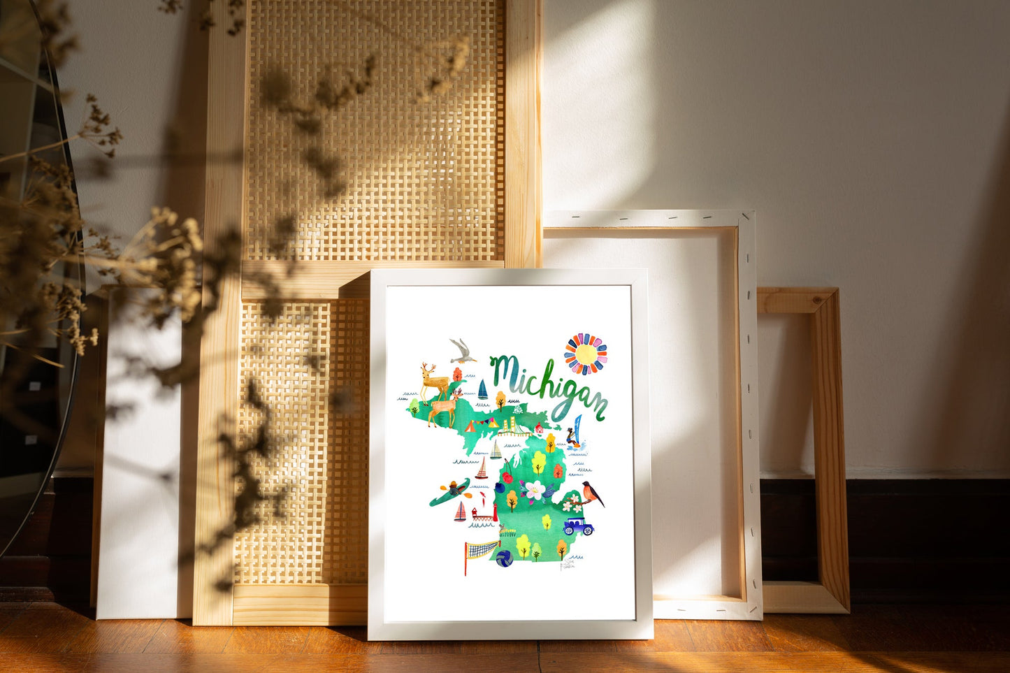 Michigan Map | Fine Art Print | Travel Wall Decor