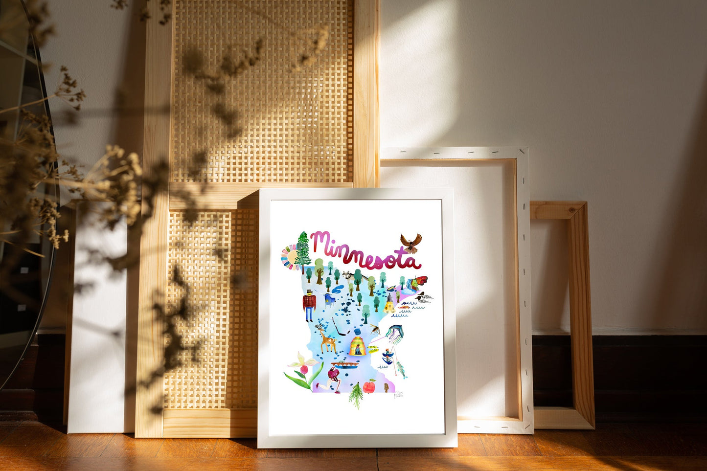 Minnesota Map  | Fine Art Print | Travel Wall Decor