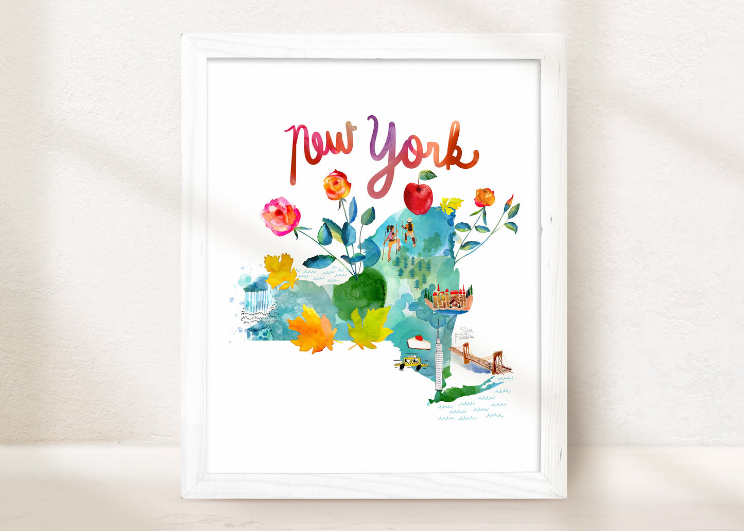 New York Map  | Fine Art Print | Travel Wall Decor