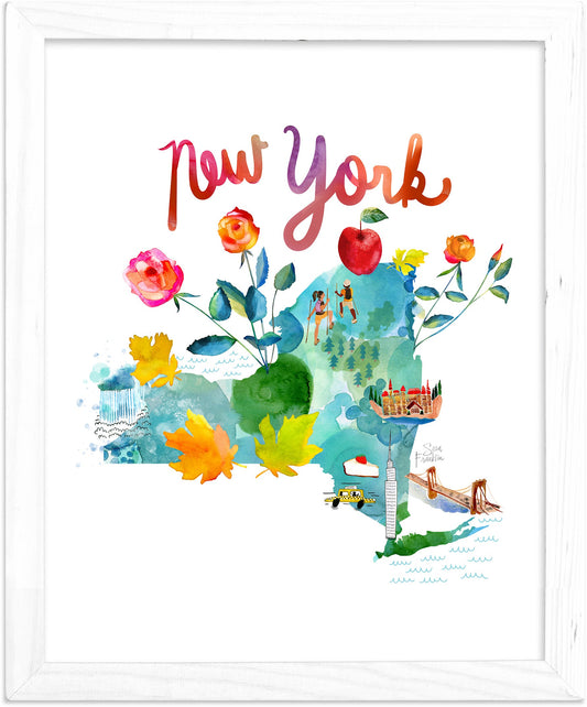 New York Map  | Fine Art Print | Travel Wall Decor