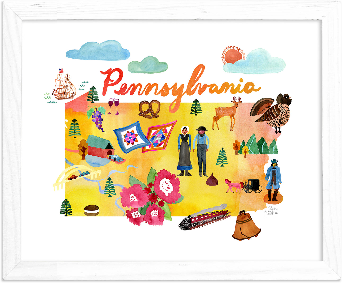 Pennsylvania Map  Fine Art Print