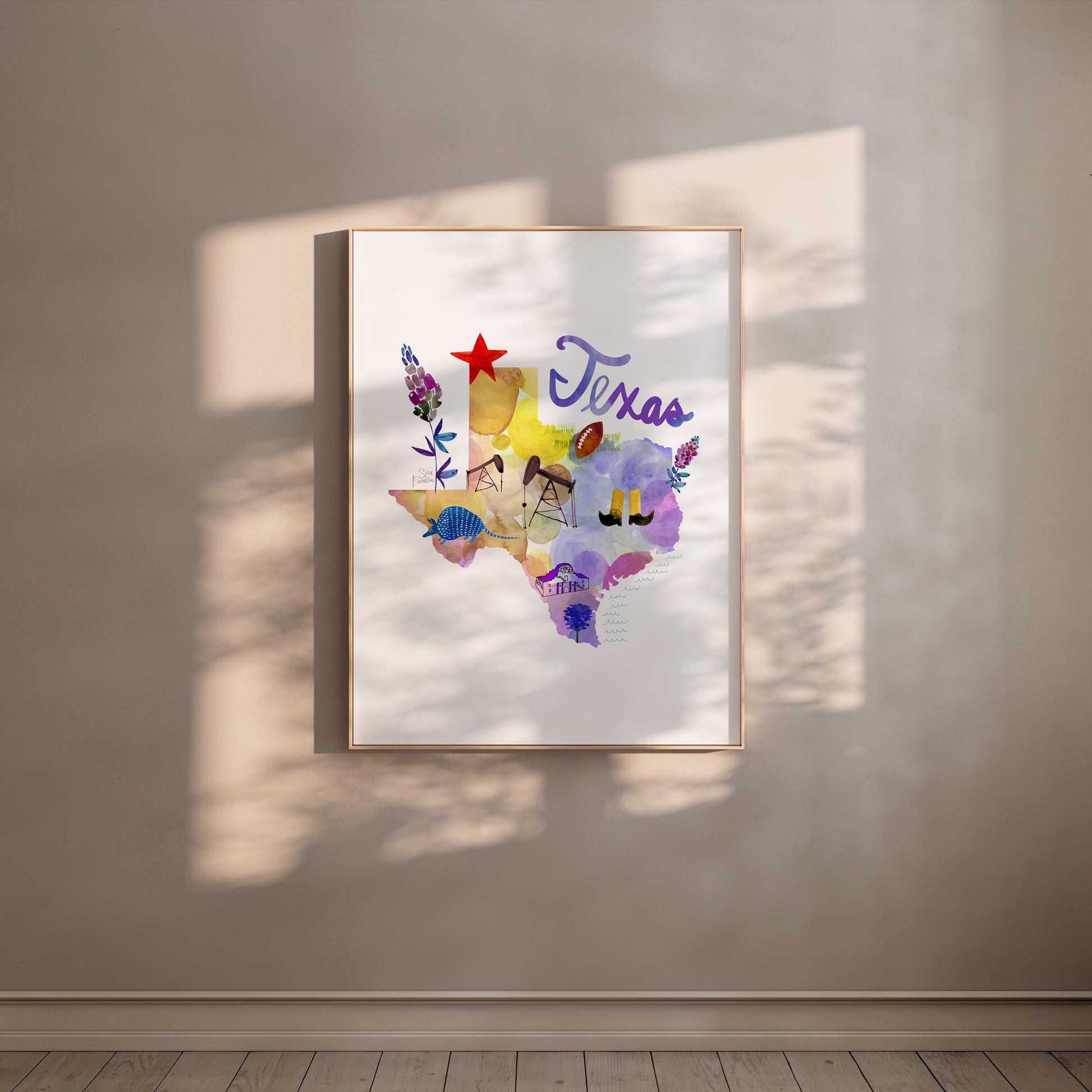 a picture hanging on the wall of a room
