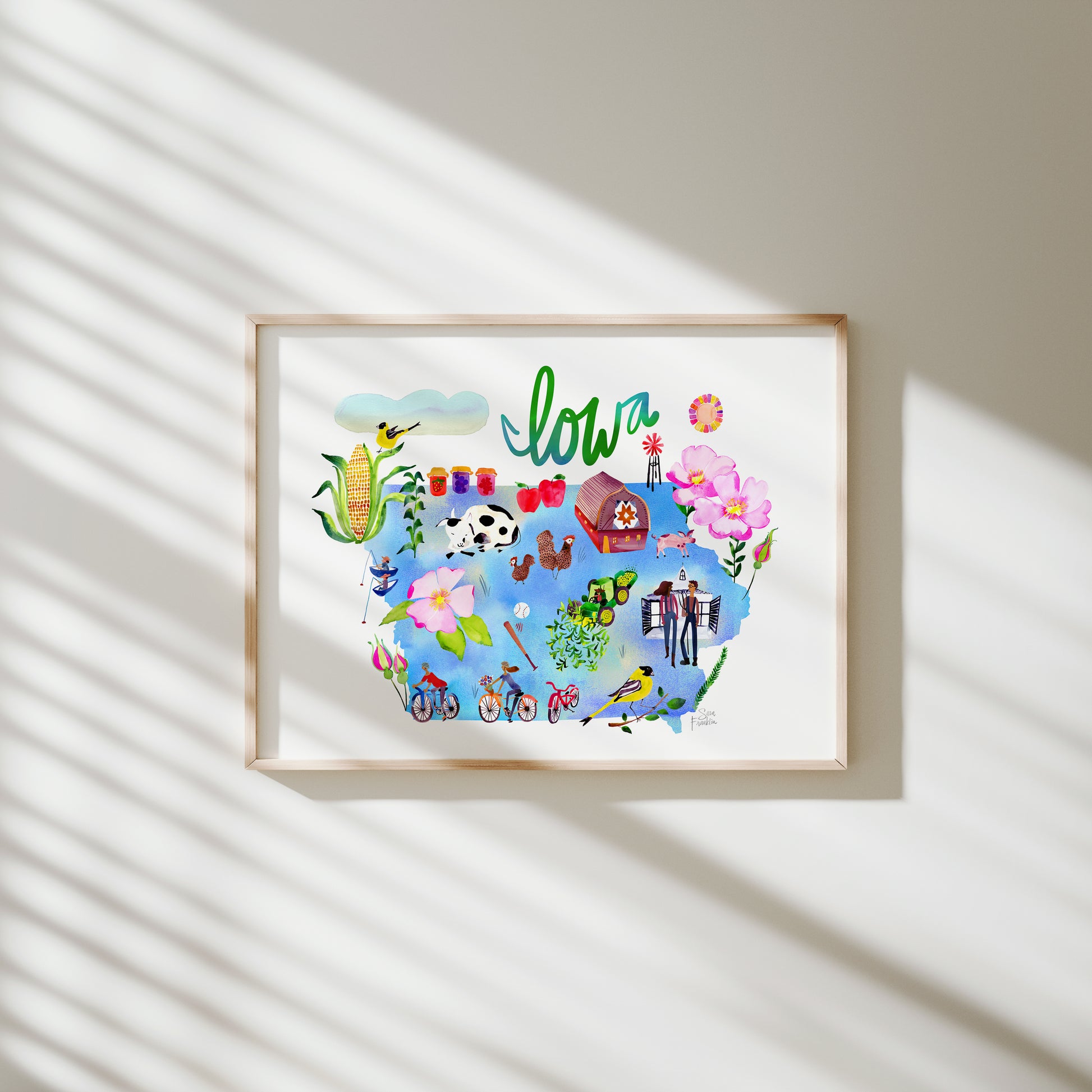a picture hanging on the wall of a room