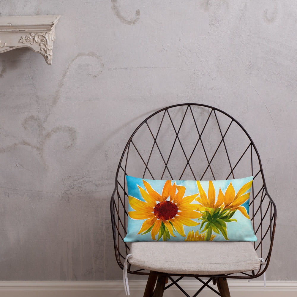 Sunny Day Sunflowers | Colorful Throw Pillows For Couch