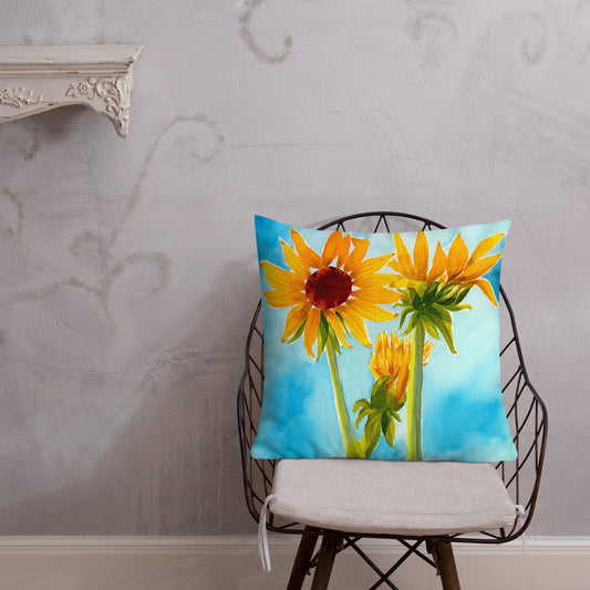Sunny Day Sunflowers | Colorful Throw Pillows For Couch