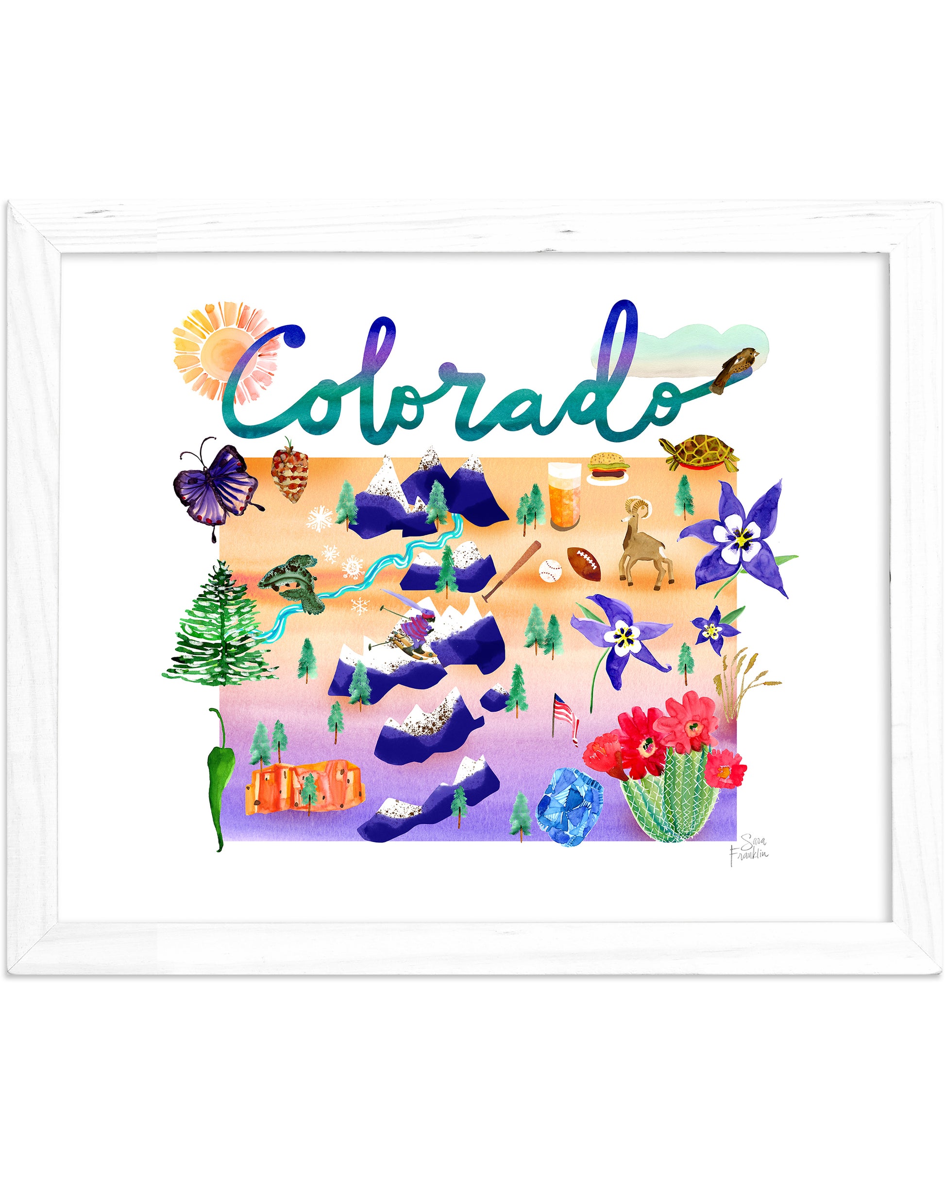 a painting of a map of the state of colorado
