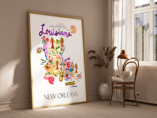 a picture of a map of the state of new orleans