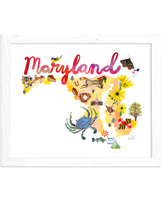 a picture of a map of the state of maryland