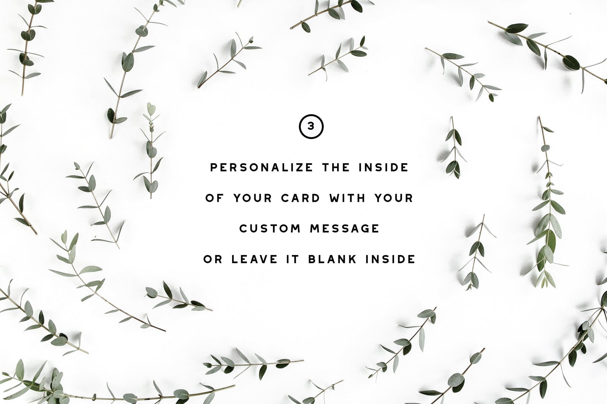 a card with a quote about personalize the inside of your card with your custom