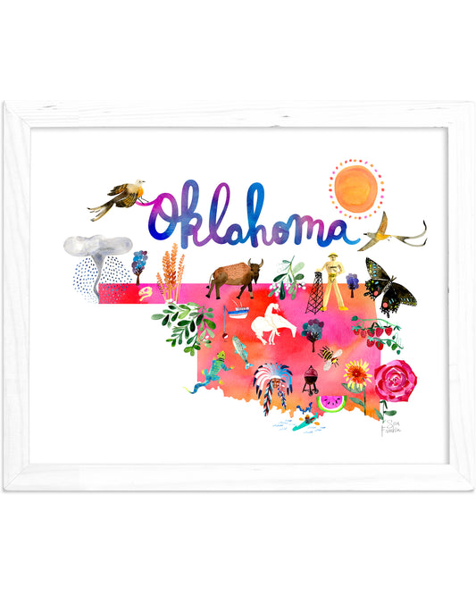 a picture of a map of the state of oklahoma